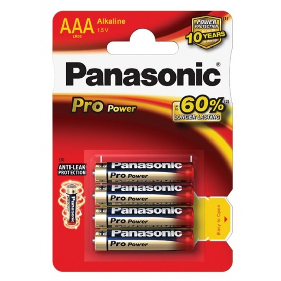 Baterijas Panasonic PRO Power AAA/LR03-4BP 1.5V Alkaline